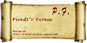 Pintér Folkus névjegykártya