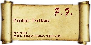 Pintér Folkus névjegykártya